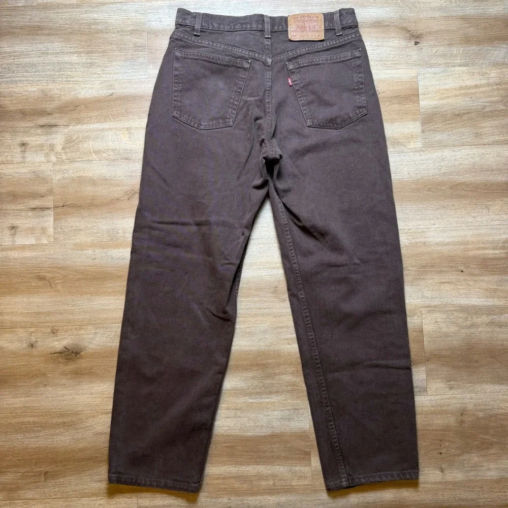 Levi's 555 Relaxed Fit Jeans Mens 32x30 Brown Straight Leg Made in USA 1996